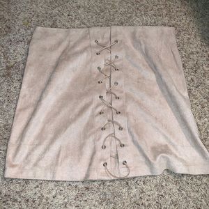 Suede boutique lace up skirt